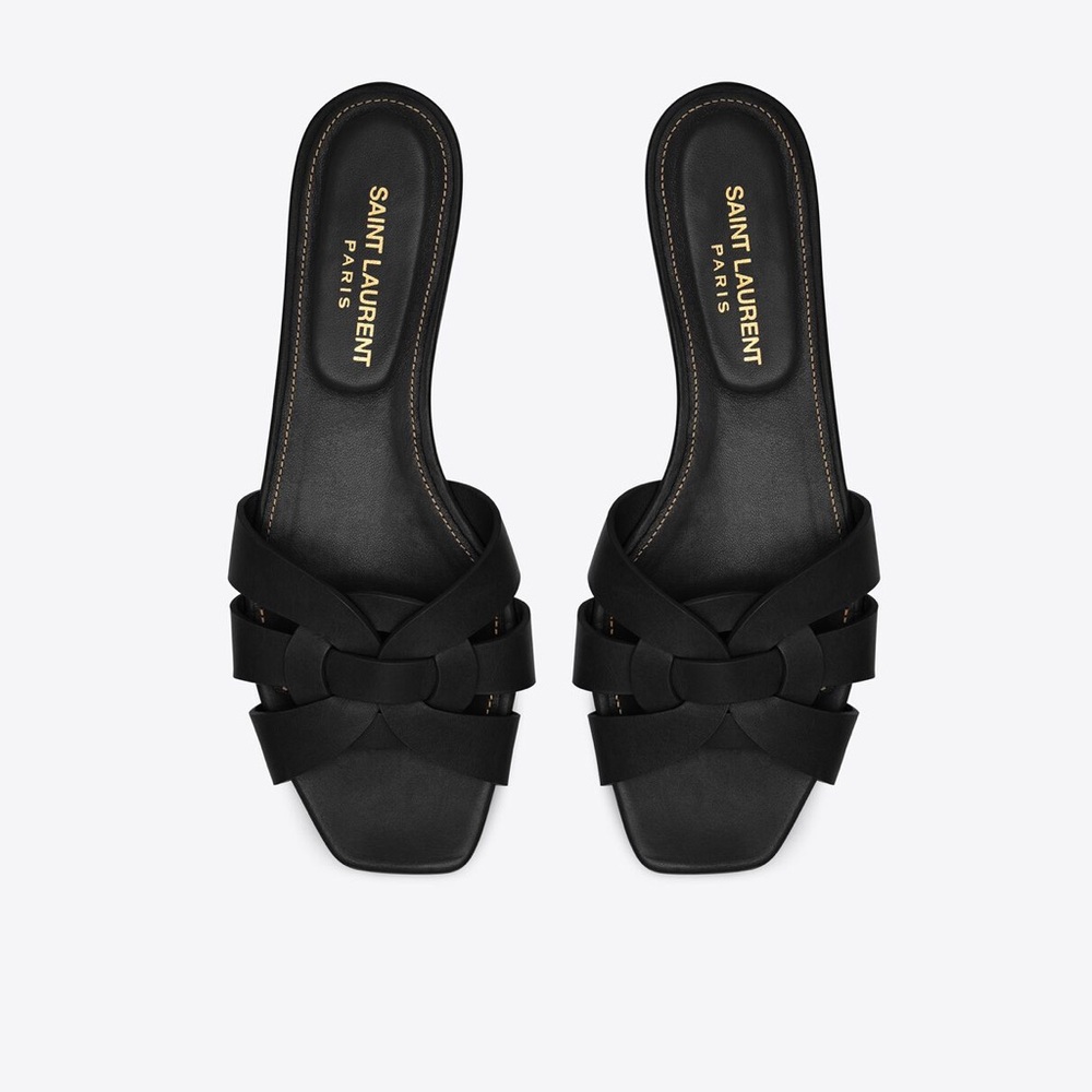 Saint Laurent Tribute Slide Sandals Black (Size 40)